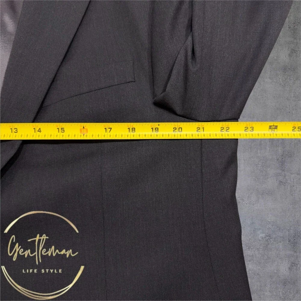 PRONTO UOMO Mens Blazer 42S Sport Coat Two Button Jacket Wool Charcoal Gray